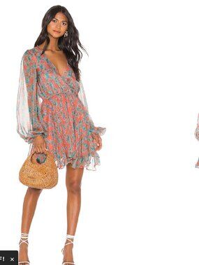 REVOLVE CAROLINE CONSTAS OLENA DRESS CORAL SMALL NEW WITH TAGS / FLAWED *READ